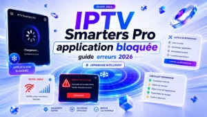 IPTV Smarters Pro application bloquée avec guide erreurs 2026 et dépannage intelligent