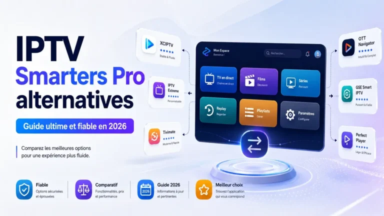 IPTV Smarters Pro alternatives avec comparaison des meilleures applications IPTV, guide ultime et fiable en 2026