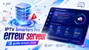 IPTV Smarters Pro erreur serveur avec guide erreurs 2026 et solutions de diagnostic