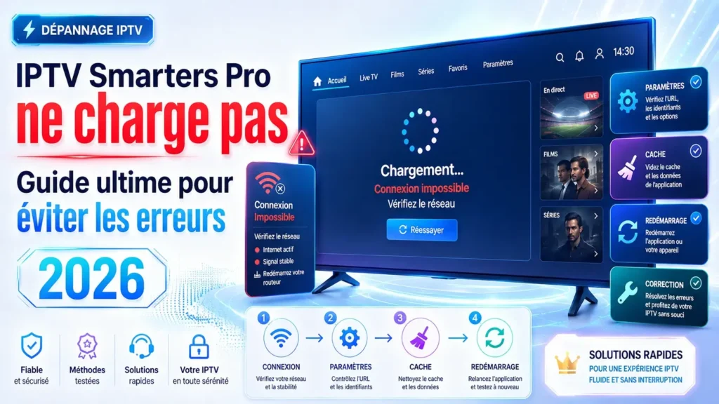 IPTV Smarters Pro ne charge pas avec guide ultime pour éviter les erreurs en 2026