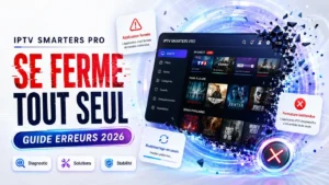 IPTV Smarters Pro se ferme tout seul avec interface en erreur et guide erreurs 2026