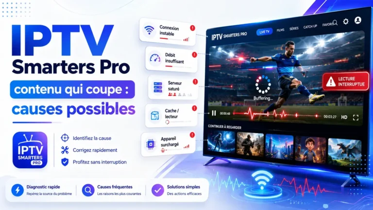 IPTV Smarters Pro contenu qui coupe avec lecture interrompue, buffering et causes possibles