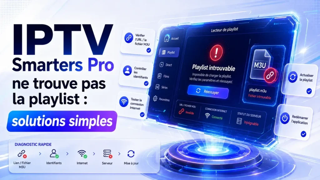 IPTV Smarters Pro ne trouve pas la playlist avec fichier M3U introuvable et solutions simples